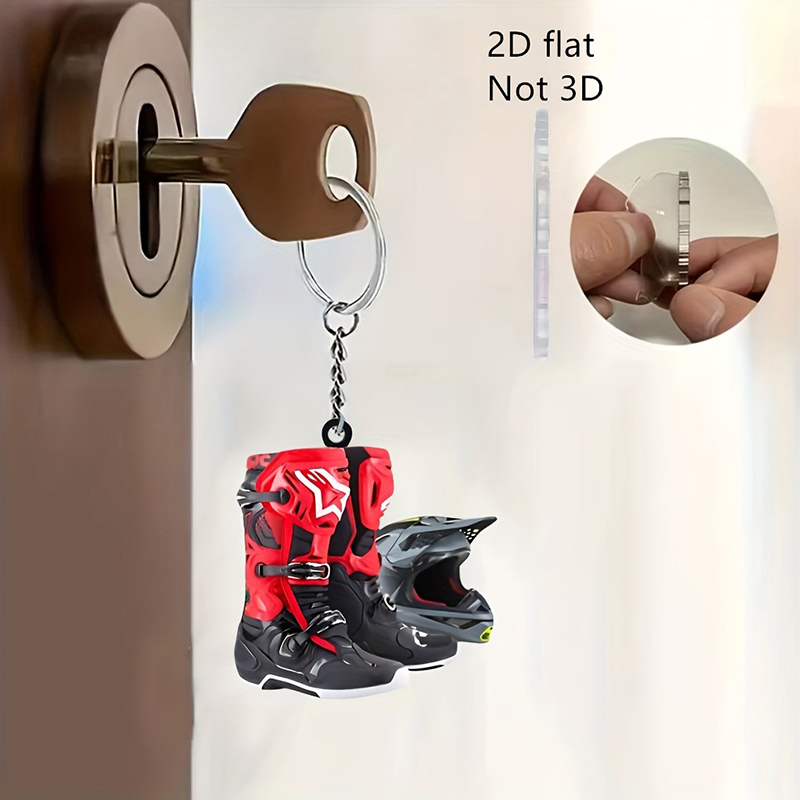 2PCS 2D Flat Motocross Keychai - đánh giá và giá Tech Accessories Bag