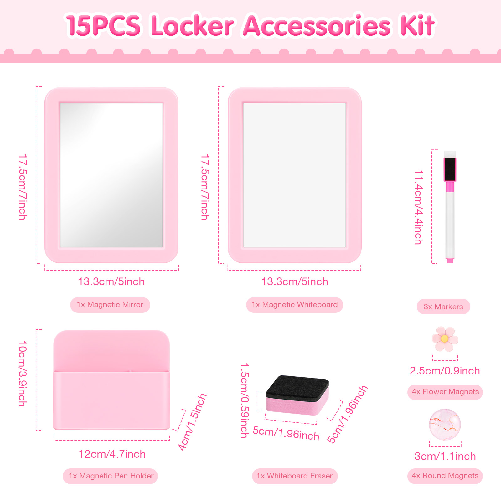 15Pcs Locker Accessories Kit M - đánh giá và giá Pen Holder Magnetic